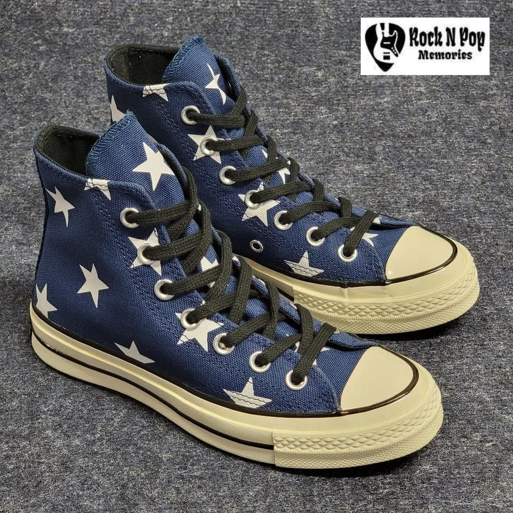 Converse Women's Chuck 70 Hi Archive Print Canvas 163409C Navy/White/Egret Sze 5 - Picture 1 of 10
